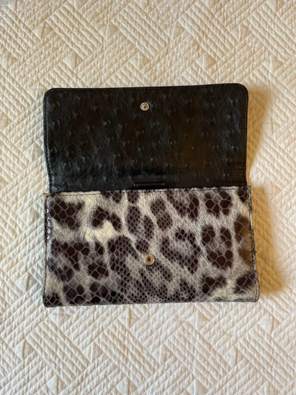 Guess Y2K snakeskin leather trifold wallet